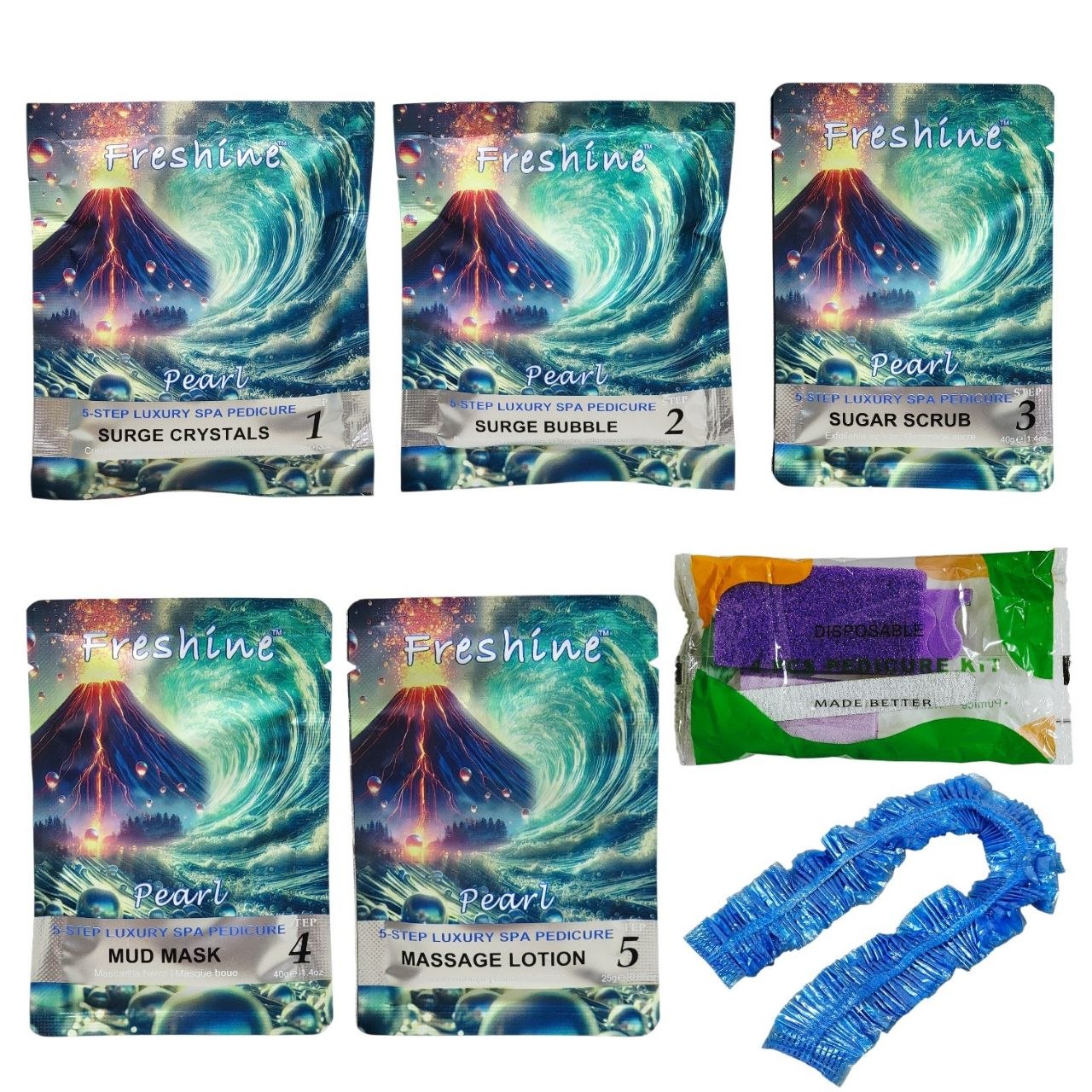 SET DE PEDICURA DE LUJO PROFESIONAL DE 5 PASOS FRESHINE