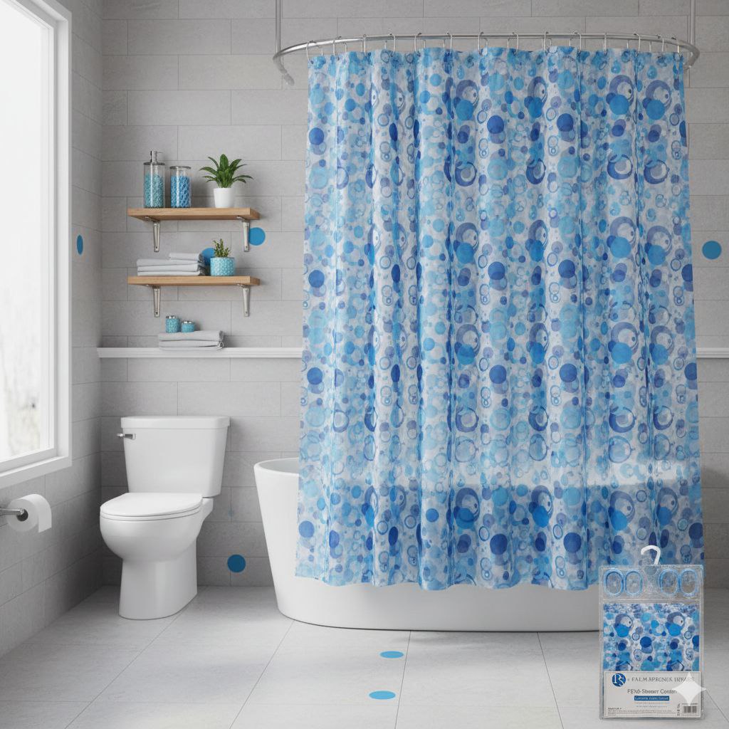 CORTINA PARA BAÑO RESISTENTE AL AGUA 1 PANEL PS PALM SPRINGS HOMES 180X180CM