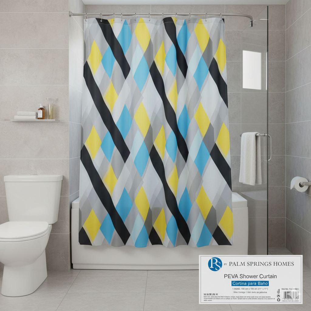 CORTINA PARA BAÑO RESISTENTE AL AGUA 1 PANEL PS PALM SPRINGS HOMES 180X180CM