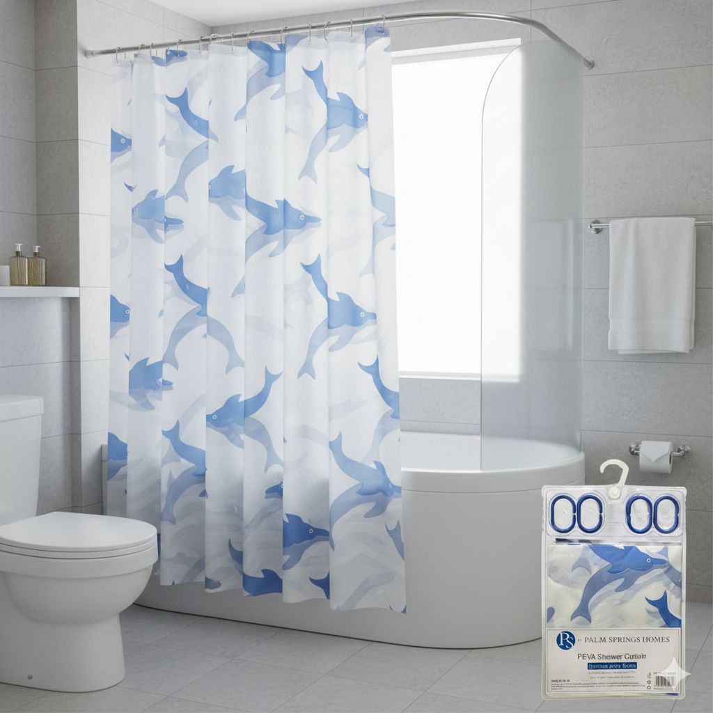 CORTINA PARA BAÑO RESISTENTE AL AGUA 1 PANEL PS PALM SPRINGS HOMES 180X180CM