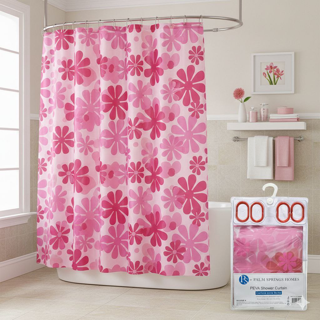 CORTINA PARA BAÑO RESISTENTE AL AGUA 1 PANEL PS PALM SPRINGS HOMES 180X180CM