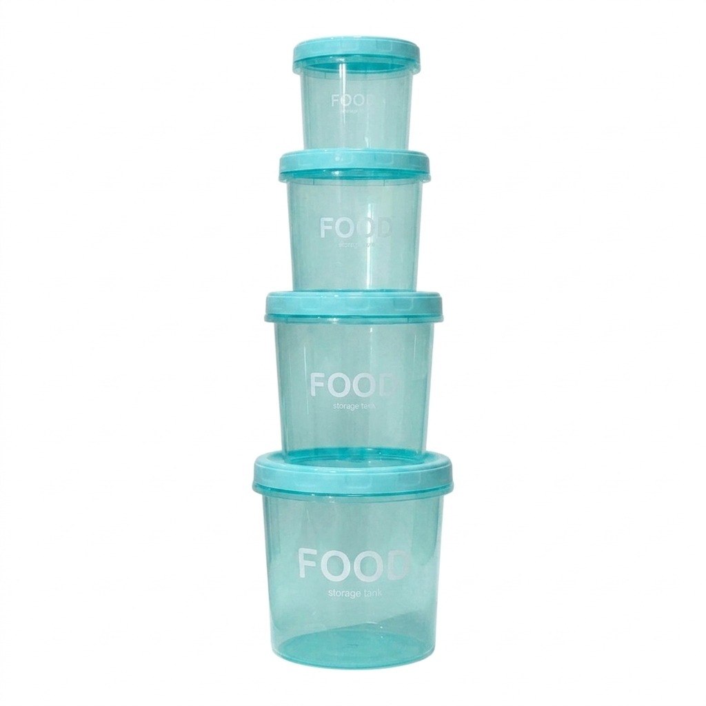 SET DE RECIPIENTES CONTENEDORES PARA ALIMENTOS CON CIERRE HERMETICO 4PCS