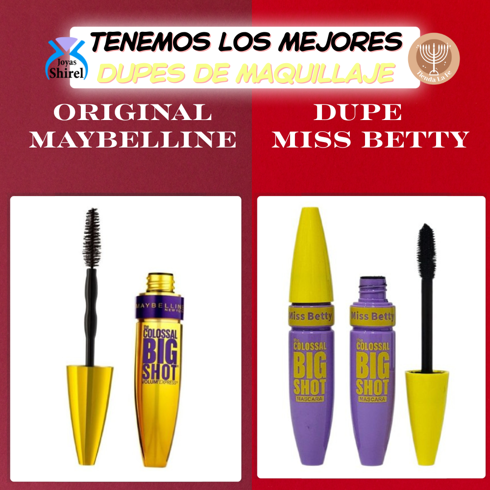 RIMEL DUPE MAYBELLINE A PRUEBA AGUA COLOR NEGRO THE BIG SHOT MISS BETTY 12G
