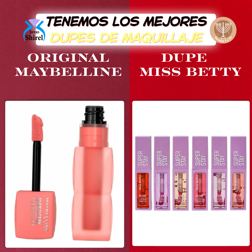 BRILLO LABIAL MISS BETTY 6G DUPE MAYBELLINE SUPERSTAY