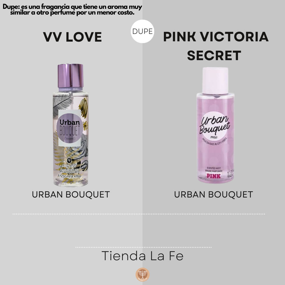SPLASH VV LOVE URBAN BOUQUET 250ML (M)(DUPE DE VICTORIAS SECRET PINK SPLASH URBAN BOUQUET 236ML)
