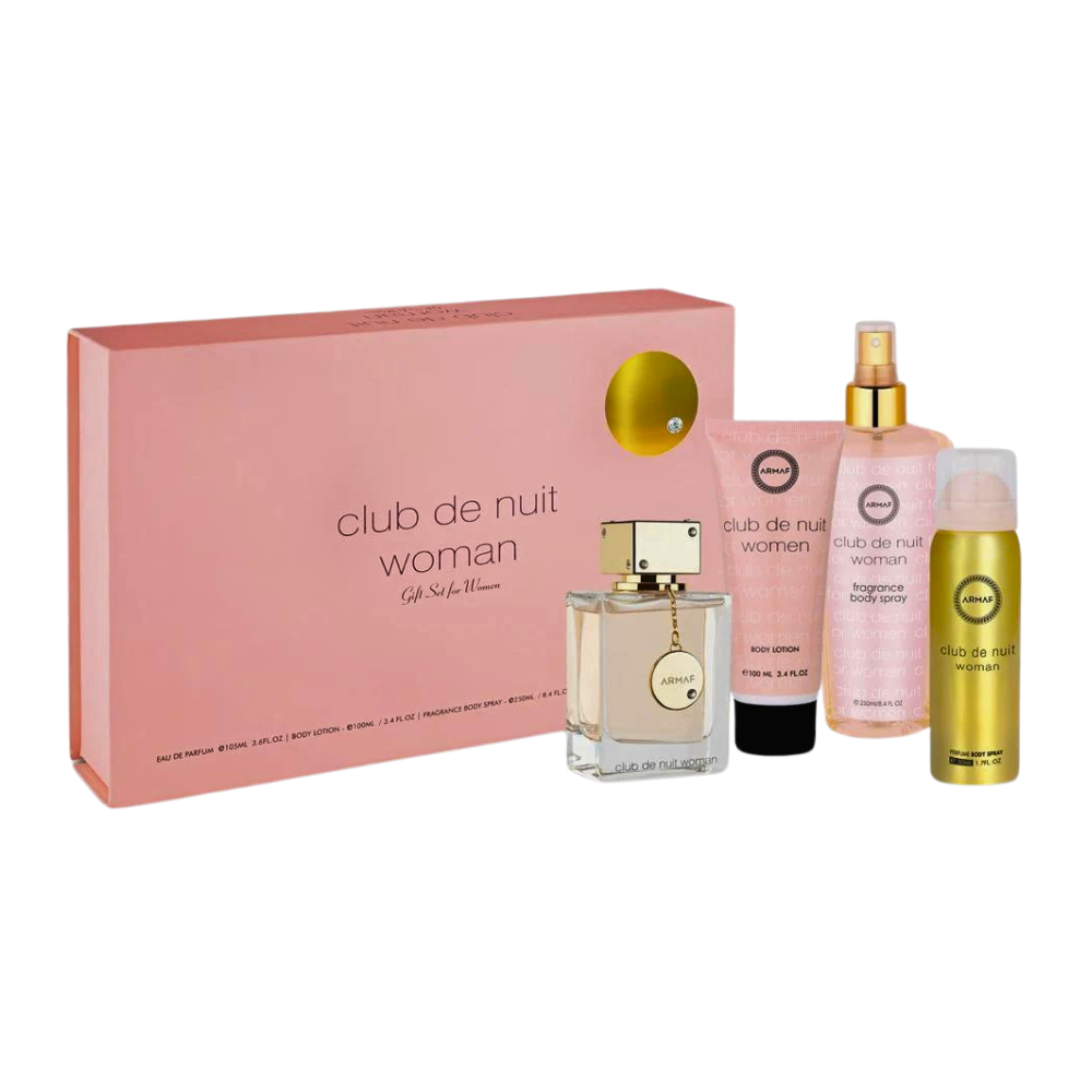 SET ARMAF CLUB DE NUIT WOMAN EDP 105ML, BODY LOTION 100ML, BODY SPRAY 50ML, BODY MIST 250ML (M)