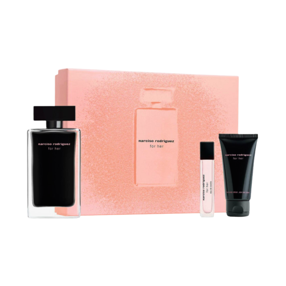 SET NARCISO RODRIGUEZ FOR HER EDT 100ML, EDT 10ML, BODY LOTION 50ML (M)
