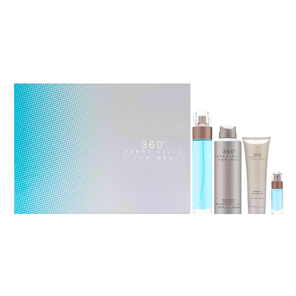 SET PERRY ELLIS 360 FOR MEN EDT 100ML, EDT 7.5ML, SHOWER GEL 90ML, BODY SPRAY 200ML (H)