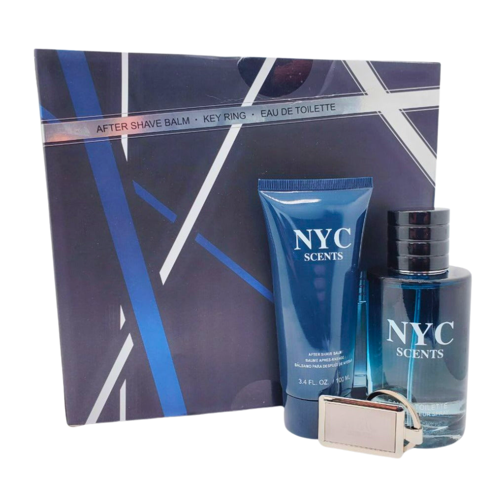 SET NYC SCENTS EDT 100ML, AFTER SHAVE 100ML, LLAVERO (H)