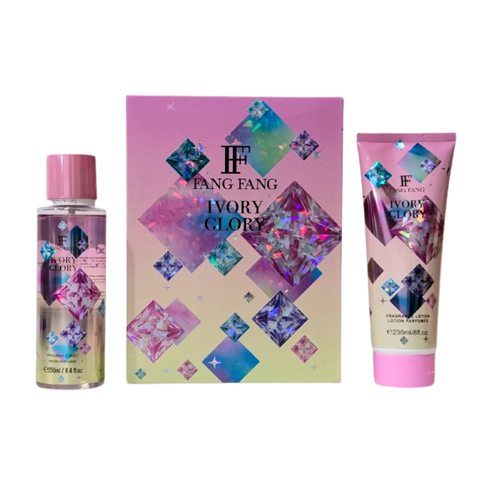 SET FANG FANG IVORY GLORY SPLASH 250ML, BODY LOTION 236ML (M)