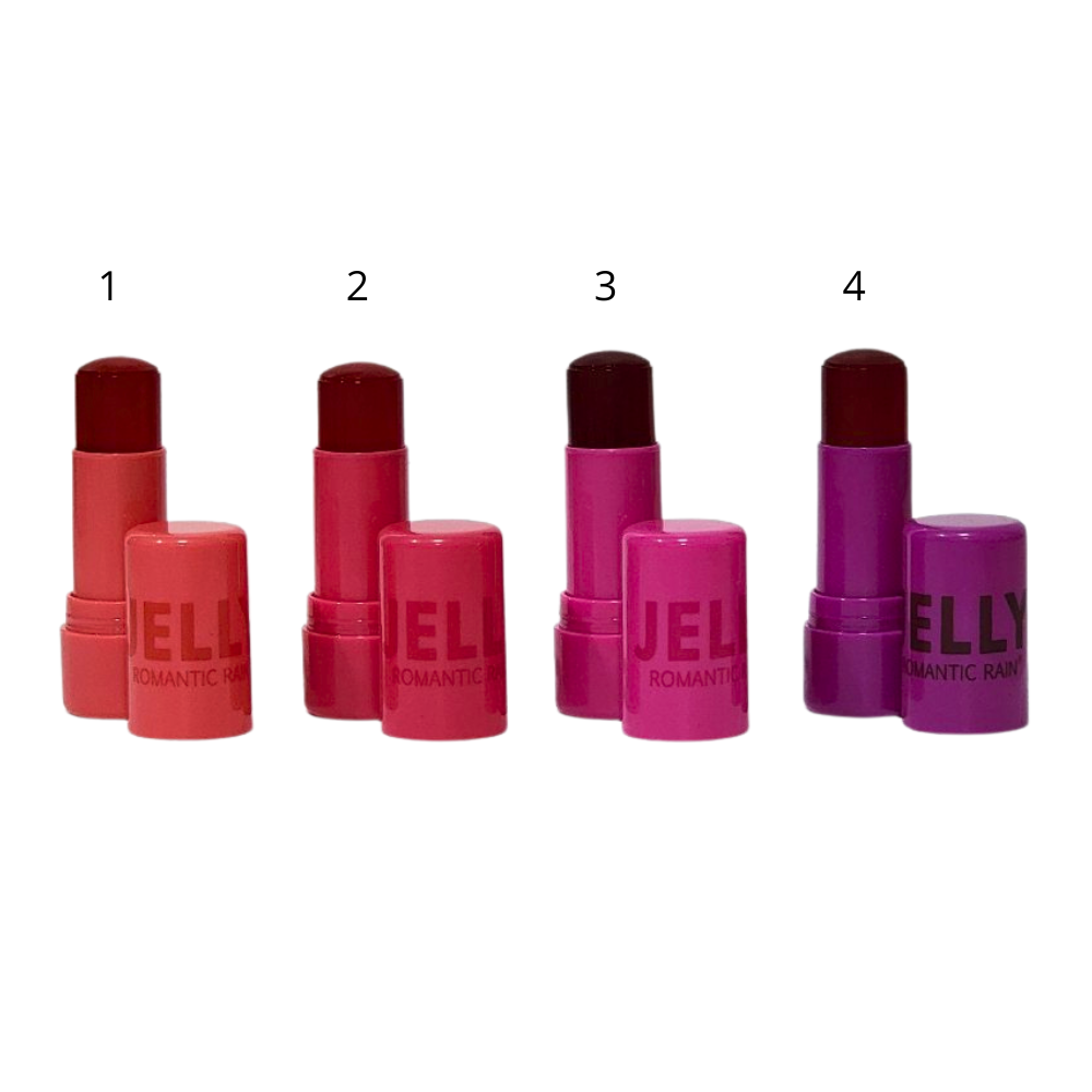 BLUSH Y LABIAL (DUPE SHEGLAM) GELATINA TINTE 4 TONOS, ROMANTIC RAIN JELLY TINT