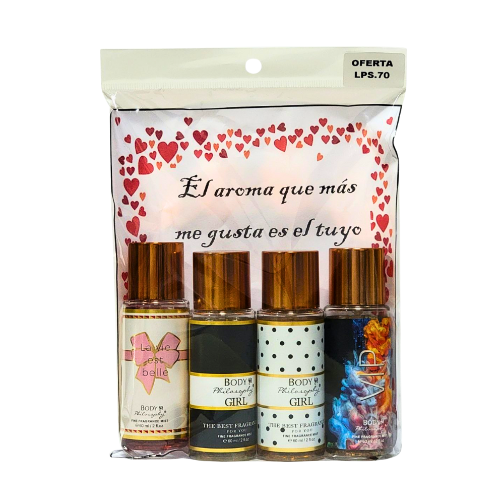OFERTA DE 4 MINI SPLASH, 4 AROMAS DIFERENTES PARA ELLA 60MLX4 OFERTA SAN VALENTIN