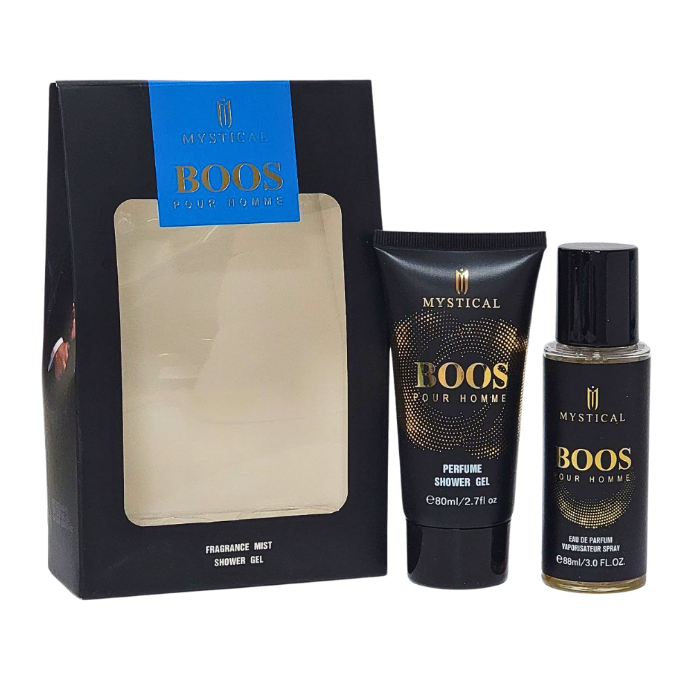 SET DE SPLASH PARA HOMBRE MYSTICAL BOSS POUR HOMME SPLASH 88ML, SHOWER GEL 80ML (H)