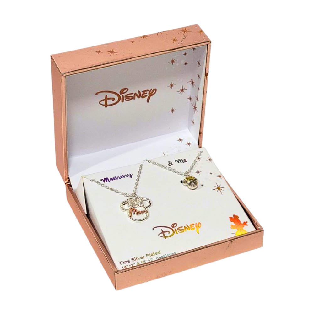 DIJE DE ENCHAPE EN PLATA FINO DISNEY FORMA MAMA E HIJA MINNIE