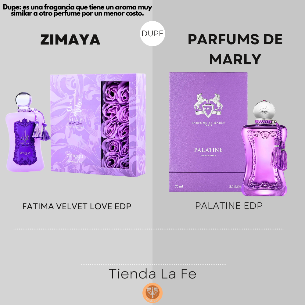 ZIMAYA FATIMA VELVET LOVE EDP 100ML (M) (DUPE PARFUMS DE MARLY PALATINE EDP)