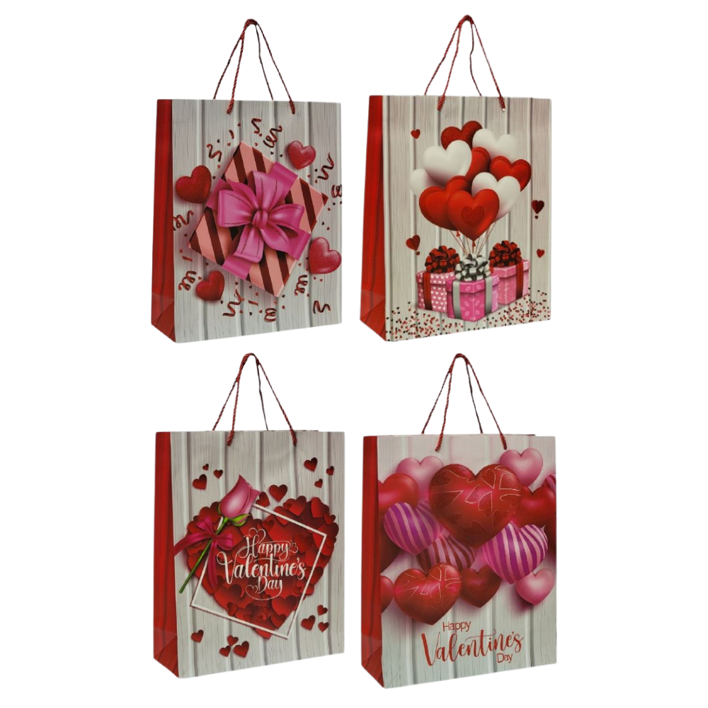 BOLSA DE REGALO MEDIANA 26X32X10CM SAN VALENTIN