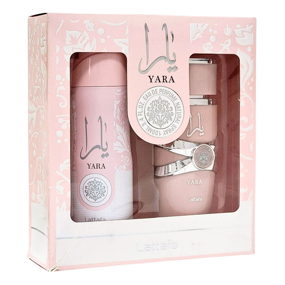 SET YARA LATTAFA ECONOMICO DE CALIDAD AAA EDP 100ML, BODY SPRAY 200ML (M) PRECIO POR MAYOR ES POR CAJA COMPLETA