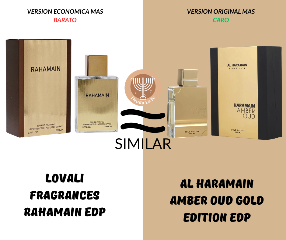 LOVALI FRAGRANCES RAHAMAIN EDP 100ML (H) (AROMA SIMILAR AL HARAMAIN AMBER OUD GOLD EDITION EDP)
