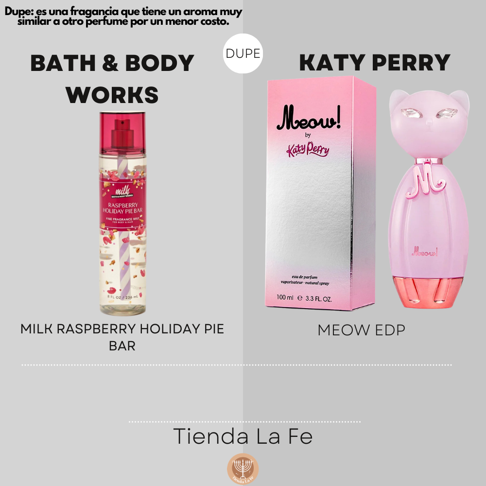 BATH & BODY WORKS SPLASH MILK RASPBERRY HOLIDAY PIE BAR 236ML (M) (DUPE KATY PERRY MEOW EDP)