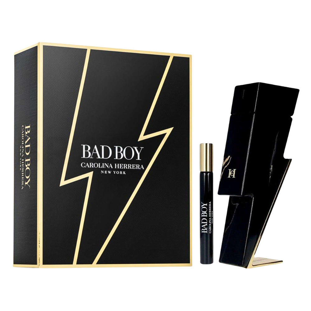 SET CAROLINA HERRERA BAD BOY EDT 100ML, EDT 10ML (H)