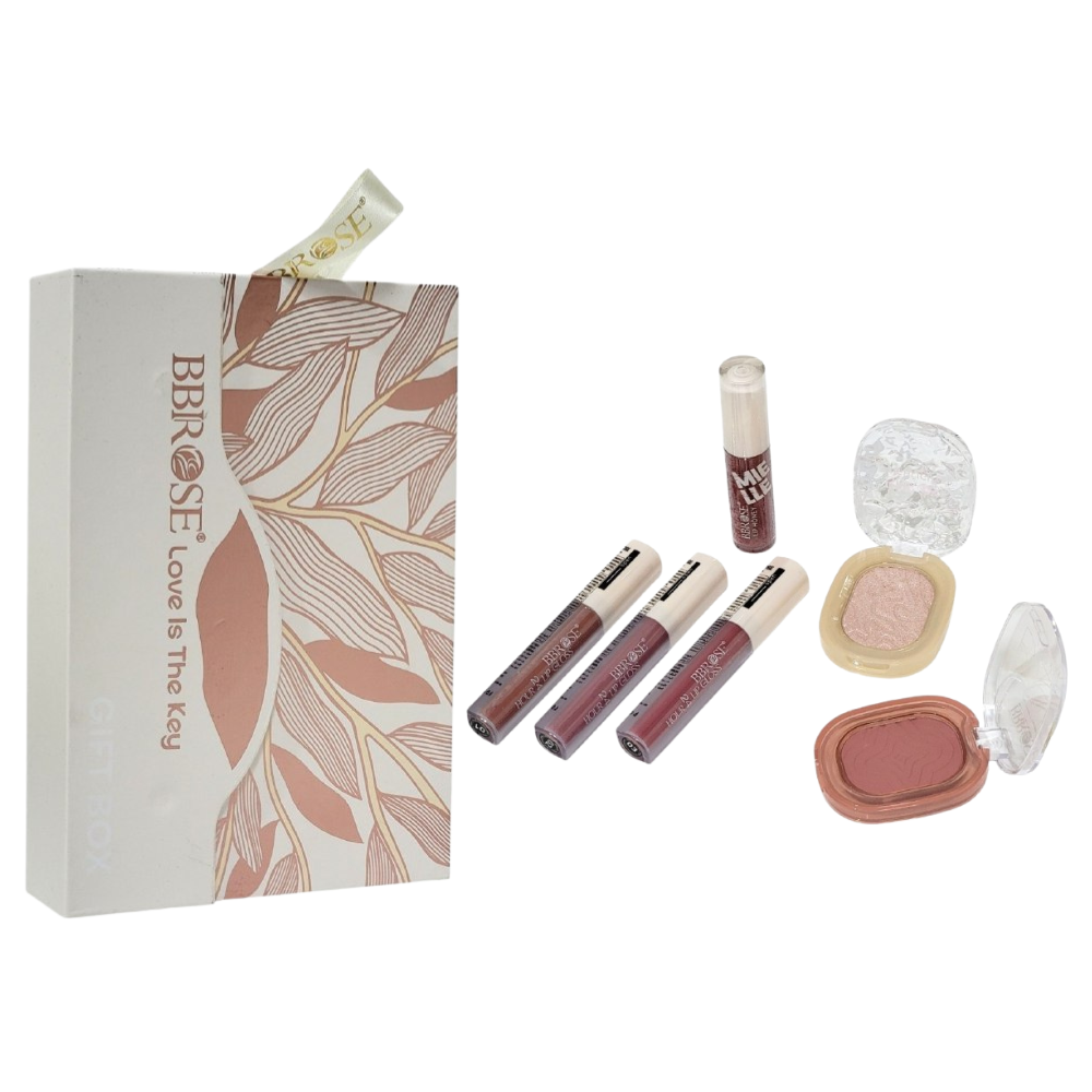 SET DE MAQUILLAJE COMPLETO DE 6 PIEZAS PARA LABIOS Y ROSTRO BBROSE