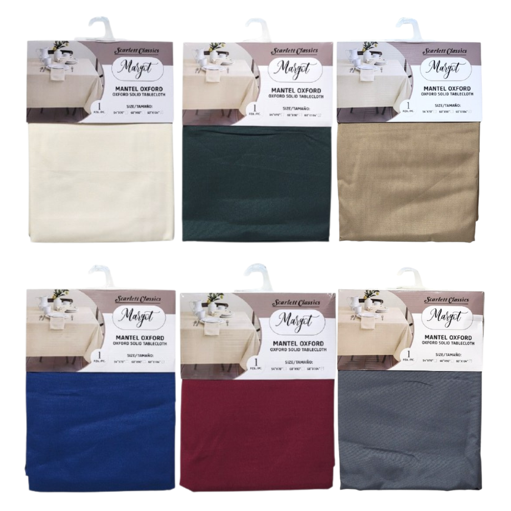 MANTEL DE TEJIDO OXFORD ELEGANTE SCARLETT CLASSICS 152X264CM