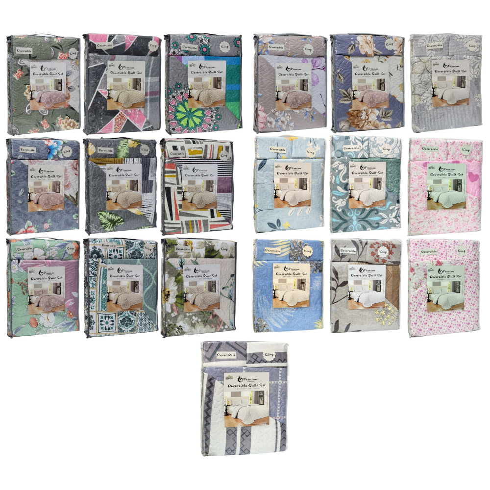 JUEGO DE SABANAS CAMERA TIPO EDREDON REVERSIBLE DE 3PCS KING BENELI HOME