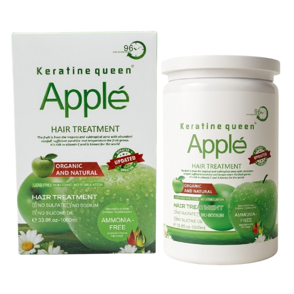 TRATAMIENTO CAPILAR INTENSIVO DE MANZANA QUE DA VITALIDAD Y FRESCURO KERATINE QUEEN 283.5G