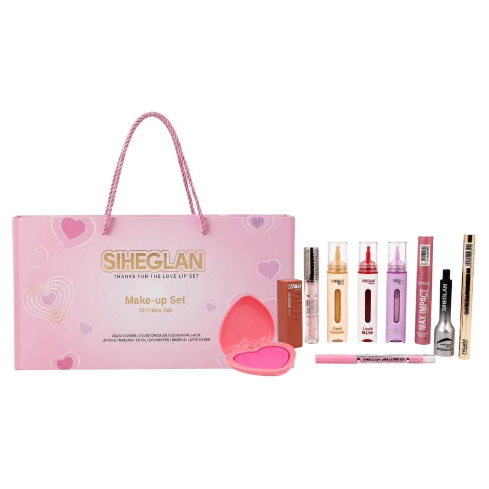 SET DE MAQUILLAJE MULTIFUNCIONAL DE 10PCS SIHEGLAN (DUPE DE SHEGLAM Y MAYBELLINE)