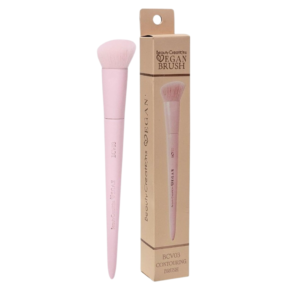 BROCHA DE MAQUILLAJE VEGANA PARA CONTORNO, BRONCEADOR Y DEFINICION BEAUTY CREATIONS