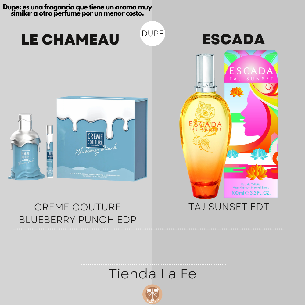 LE CHAMEAU CREME COUTURE BLUEBERRY PUNCH EDP 100ML (M) (DUPE ESCADA TAJ SUNSET EDT)