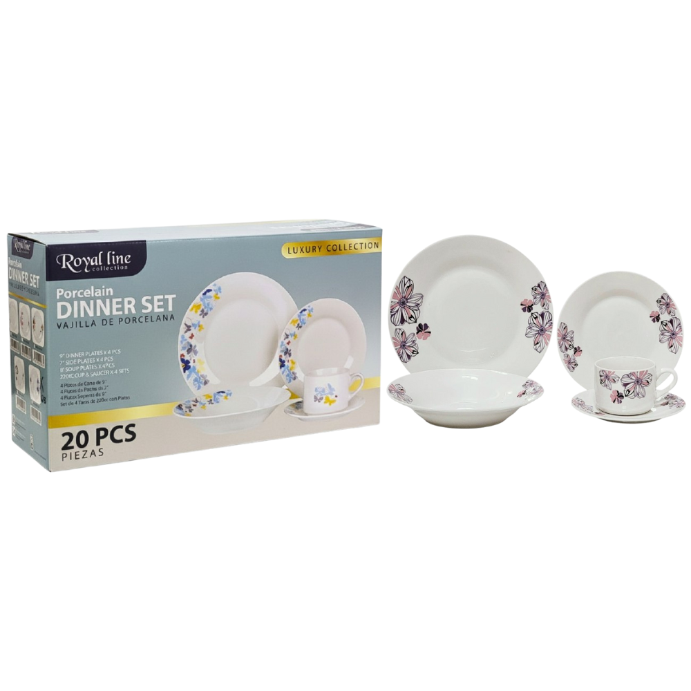 JUEGO DE PLATOS DE PORCELANA 20PCS ROYAL LINE