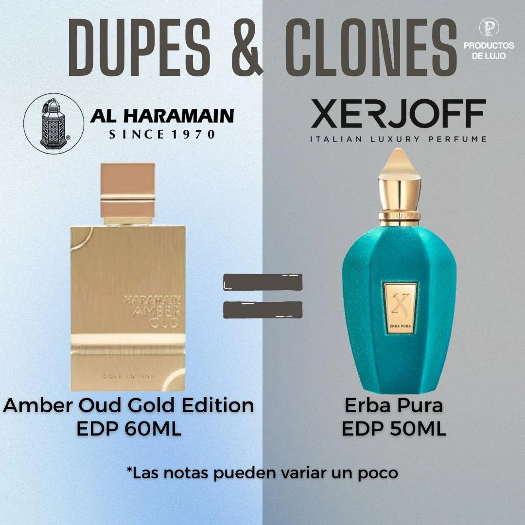 SET AL HARAMAIN AMBER OUD GOLD EDITION EDP 75ML, MINI EDP 30ML, BOD DUPE XERJOFF ERBA PURA Y SPRAY 200ML (H)