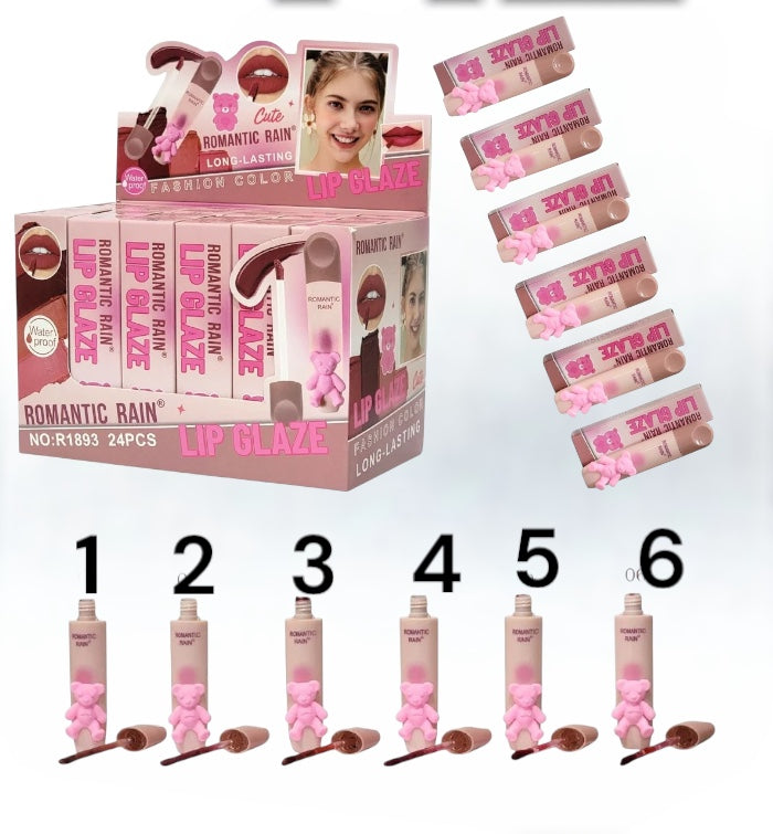 BRILLO LABIAL DUPE GEGE BEAR  ESMALTE DE LABIOS DE LARGA DURACION, RESISTENTE AL AGUA ROMANTIC RAIN