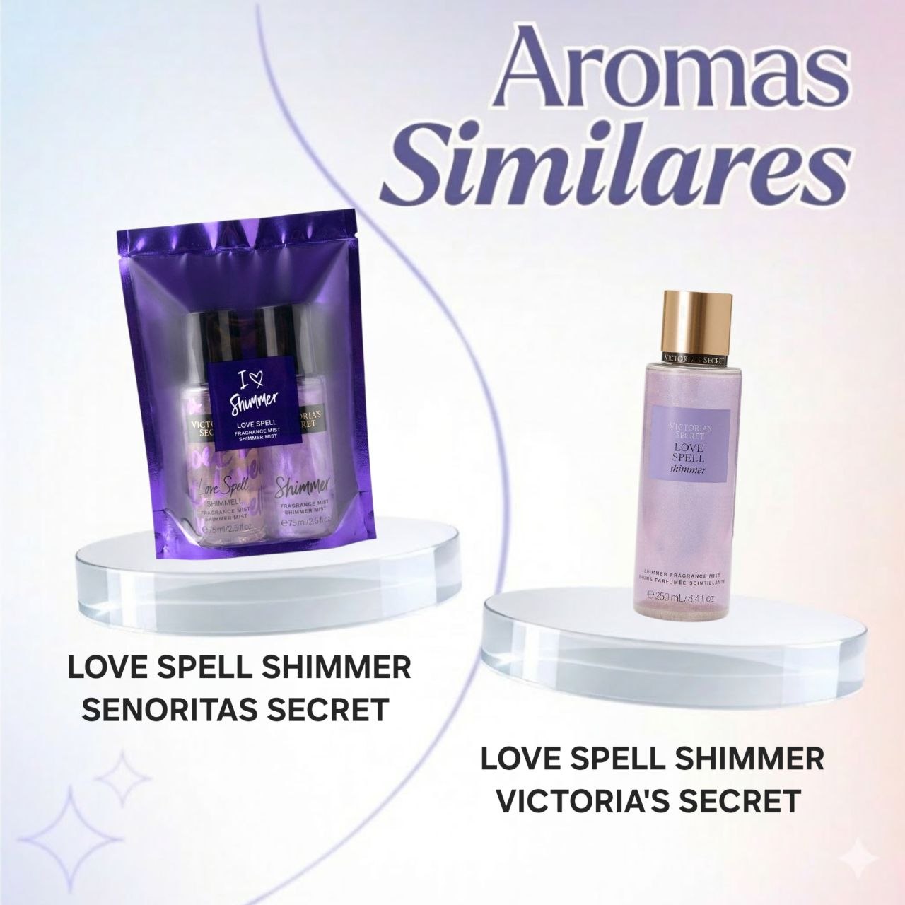 SET MINI SENORITAS SECRET LOVE SPELL SPLASH 75ML SHIMMER 75ML (M) (AROMA SIMILAR A VICTORIAS SECRET LOVE SPELL)