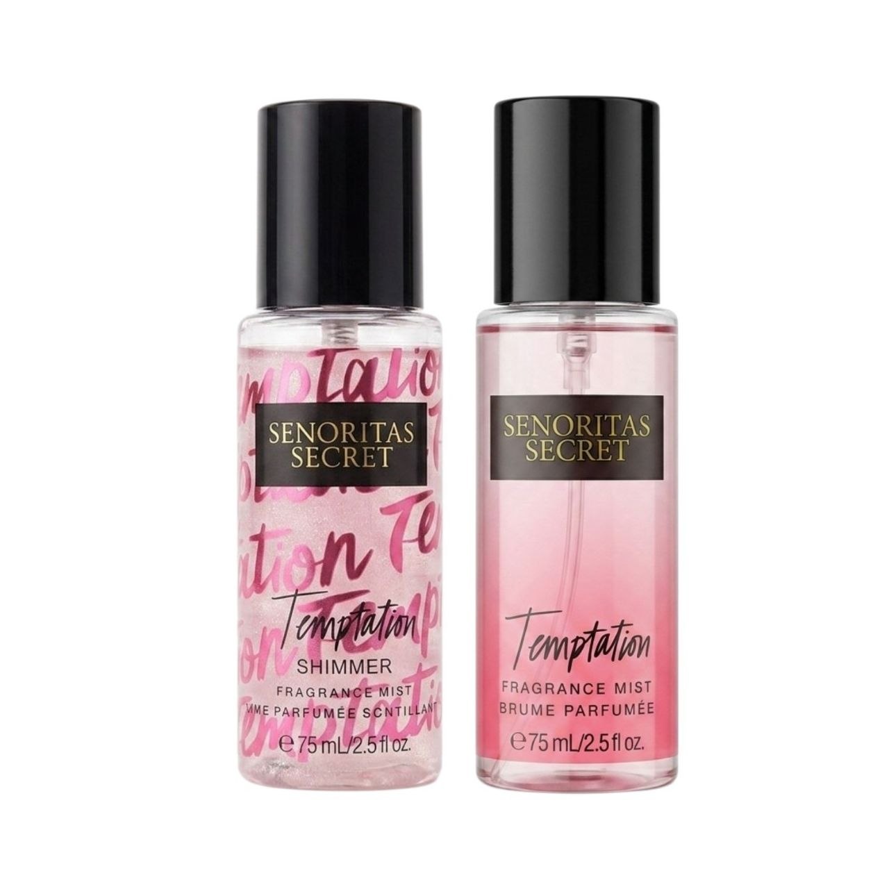 SET MINI SENORITAS SECRET TEMPTATION SPLASH 75ML SHIMMER 75ML (M) (AROMA SIMILAR A VICTORIAS SECRET TEMPTATION)