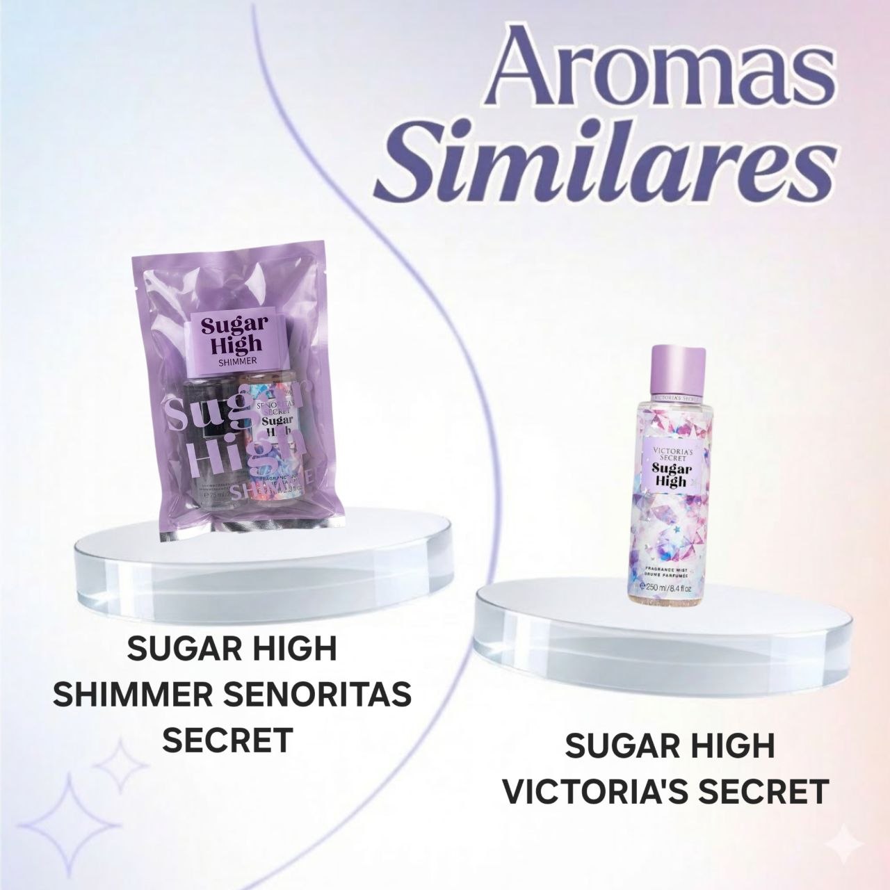 SET MINI SENORITAS SECRET SUGAR HIGH SPLASH 75ML SHIMMER 75ML (M) (AROMA SIMILAR A VICTORIAS SECRET SUGAR HIGH)