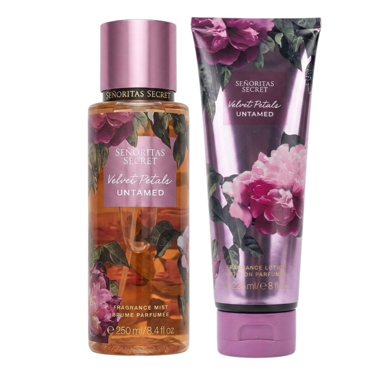 SET SENORITAS SECRET VELVET PETALS UNTAMED SPLASH 125ML Y CREMA CORPORAL 125ML (M) (AROMA SIMILAR A VICTORIAS SECRET VELVET PETALS UNTAMED)
