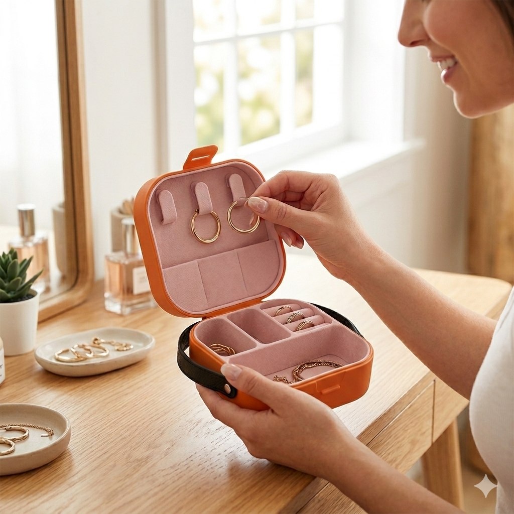 JOYERO MINI PORTATIL COMPACTO Y ELEGANTE