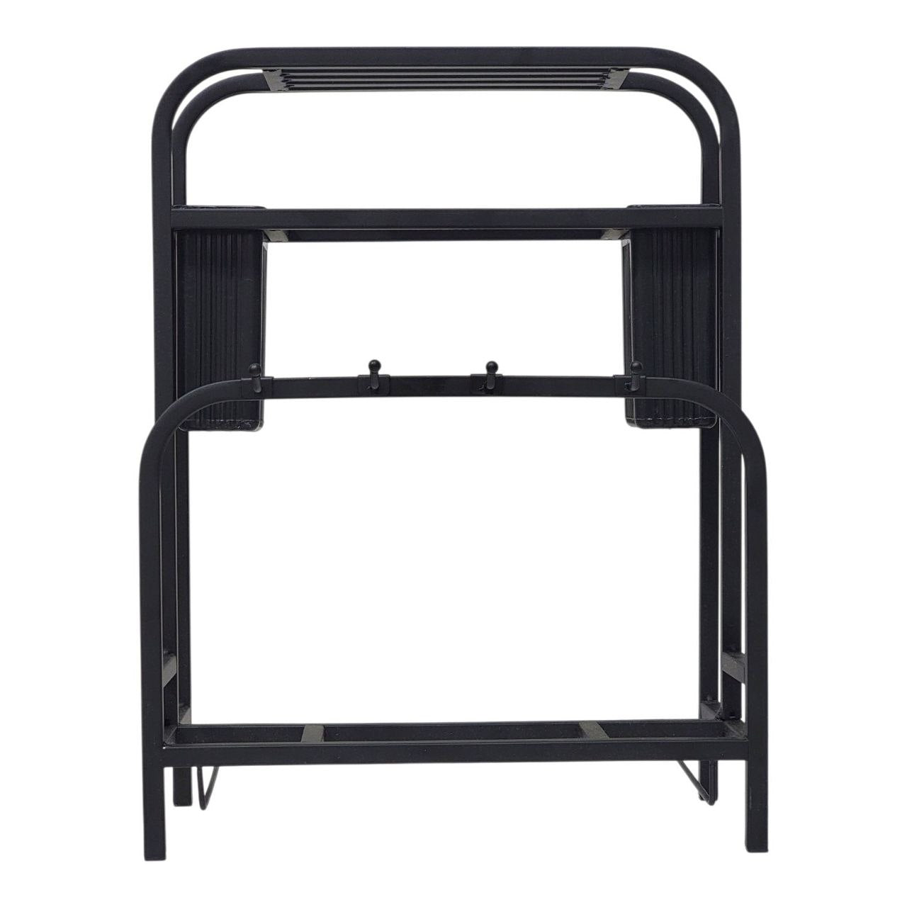 ORGANIZADOR Y ESCURRIDOR DE PLATOS DE ACERO COLOR NEGRO 30X40CM