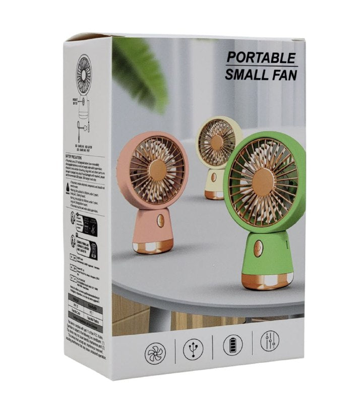 VENTILADOR DE MANO O MESA RECARGABLE SMALL FAN 3 COLORES