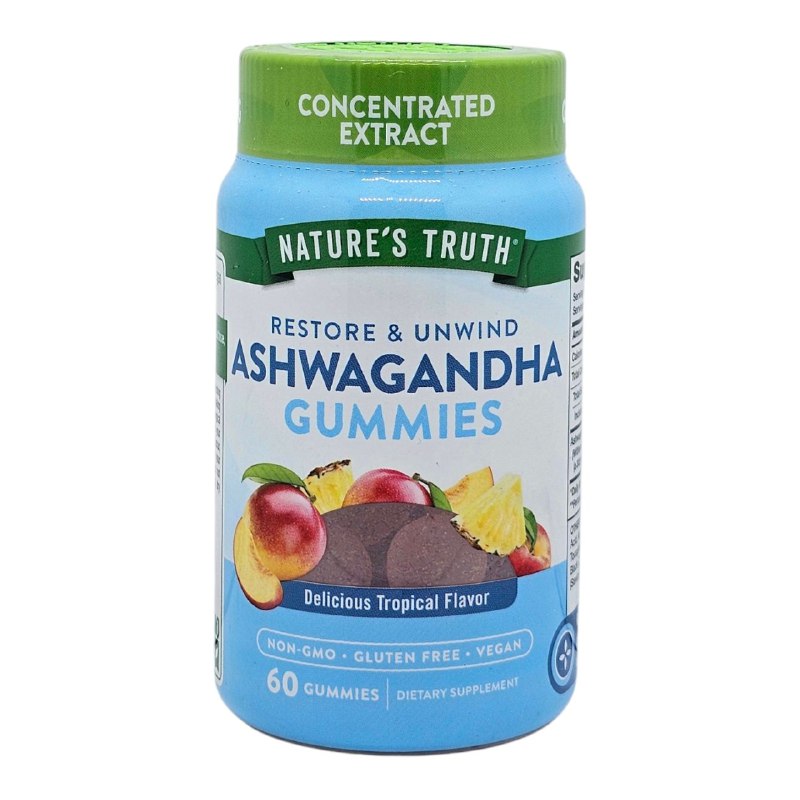VITAMINAS EN GOMITAS SABOR TROPICAL NATURAL SIN GLUTEN RESTAURAR Y RELAJARSE ASHWAGANDHA NATURE S TRUTH 60UND