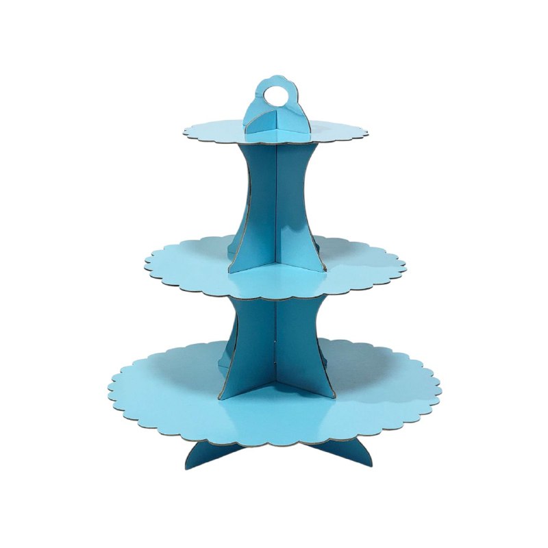 ESTANTE ORGANIZADOR SOPORTE DE CARTON DE 3 NIVELES PARA CUPCAKES, PRESENTACION Y ACABADO PROFESIONAL, FACIL DE MONTAR, SE PLIEGA PARA GUARDARLO