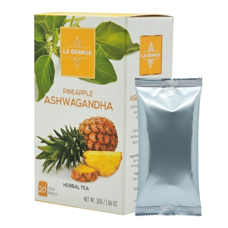 TE DE HIERBAS DE PIÑA Y ASHWAGANDHA PARA EL BIENESTAR RELAJANTE LA GRANJA 20UND