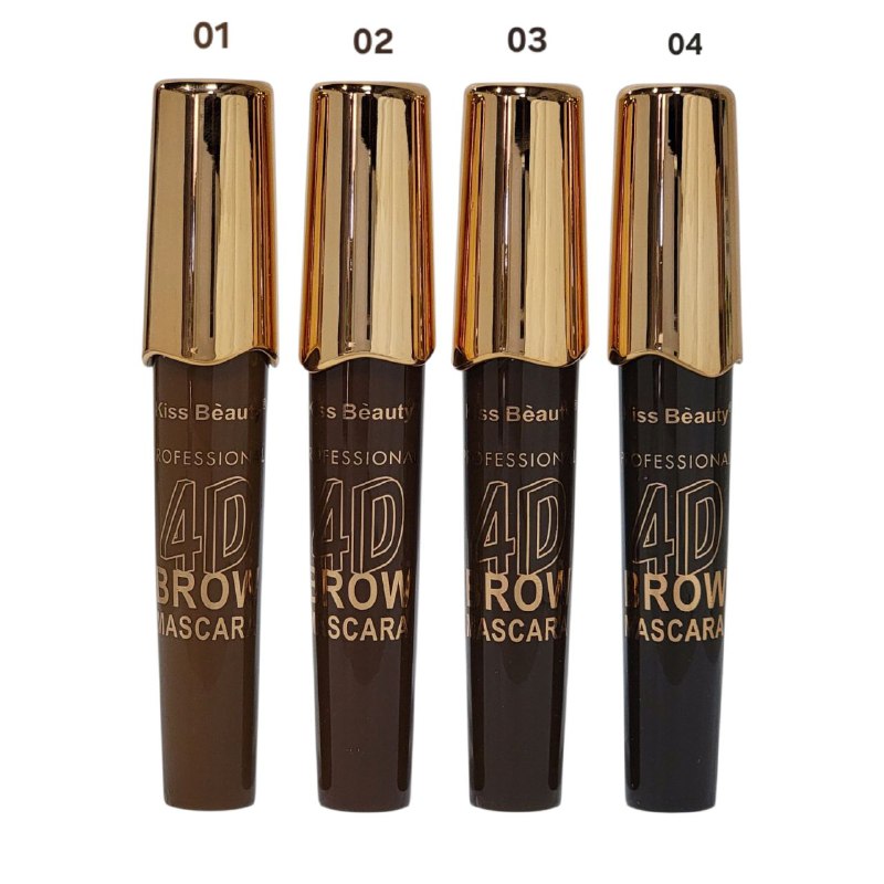 RIMEL PARA CEJAS 4D RESISTENTE AL AGUA  KISS BEAUTY 15ML
