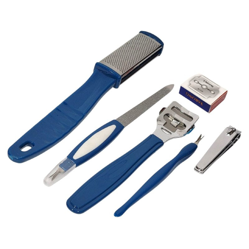SET DE PEDICURA DE 6  PIEZAS PARA CUIDADO DE UÑAS Y PIES, ESTE KIT COMPLETO REUNE LAS HERRAMIENTAS ESENCIALES PARA MANTENER UÑAS Y PIES IMPECABLES 2 COLORES