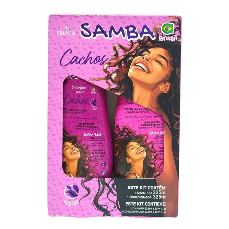 SHAMPOO Y ACONDICIOONADOR EN SET PARA CABELLO RIZADO HIDRATANTE Y NUTRITIVO NAZCA 325MLX2