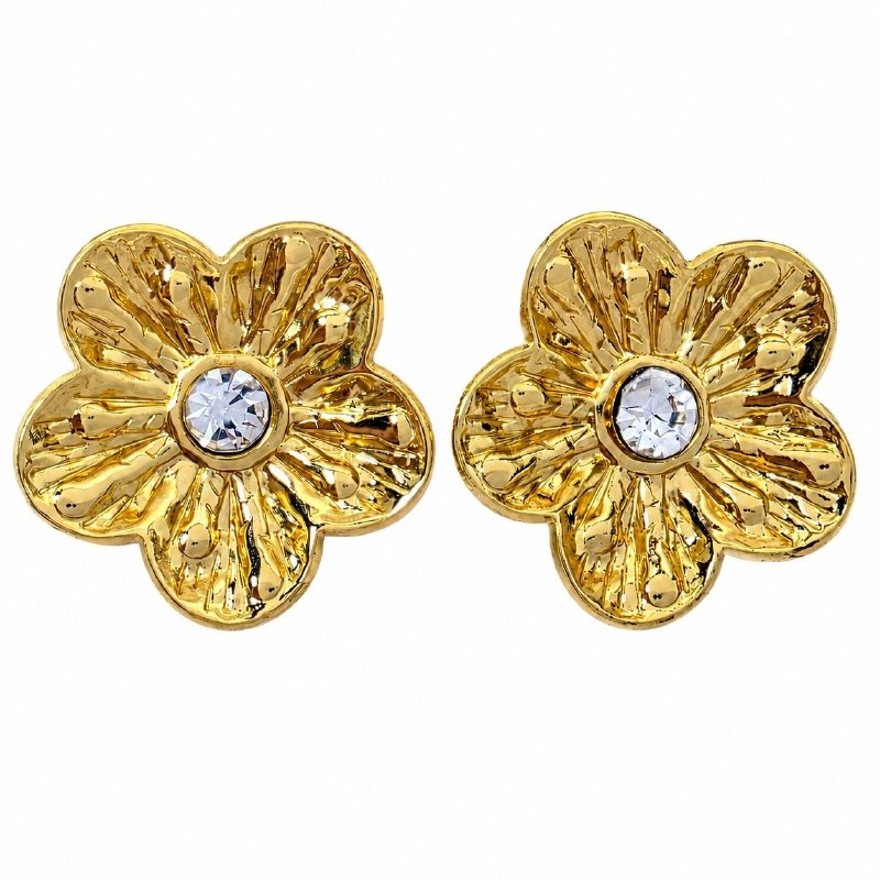 ARITOS DE ENCHAPE PARA DAMA EN FORMA DE FLOR 3CM