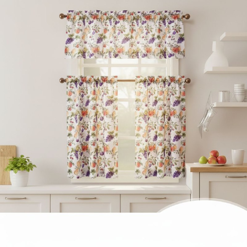CORTINAS PARA HOGAR COCINA, ELEGANTES EN SET DE 3 PIEZAS BENELI HOME