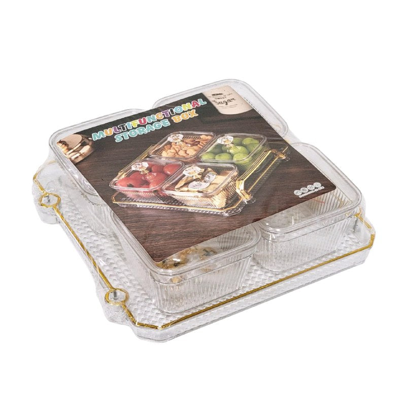 ORGANIZADOR RECIPIENTE CAJA DE ALMACENAMIENTO MULTIFUNCIONAL DE ACRILICO, DURADERAS Y ELEGANTES DE 9X9CM, CON BANDEJA MULTIFUNCTIONAL STORAGE BOX 4UDN